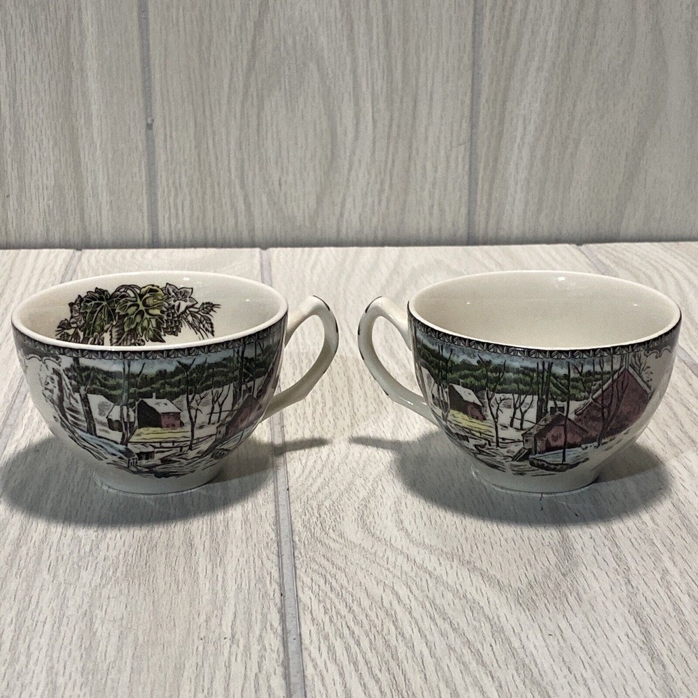 Johnson Brothers Friendly Village Cups The Ice House Lot of 2